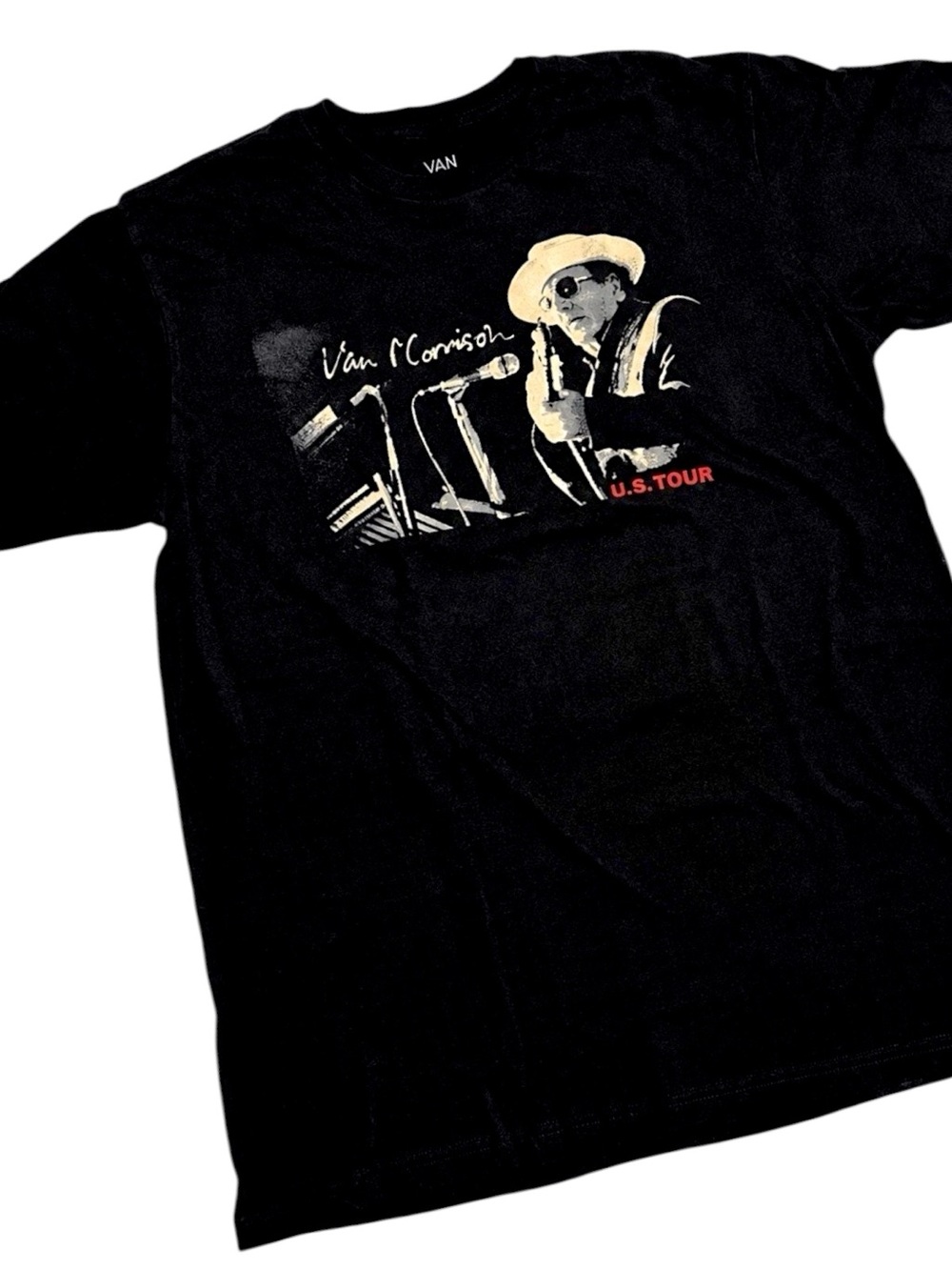 Van Morrison 2023 U.S. Tour Band T-Shirt Black Double Sided Graphic Men’s Large